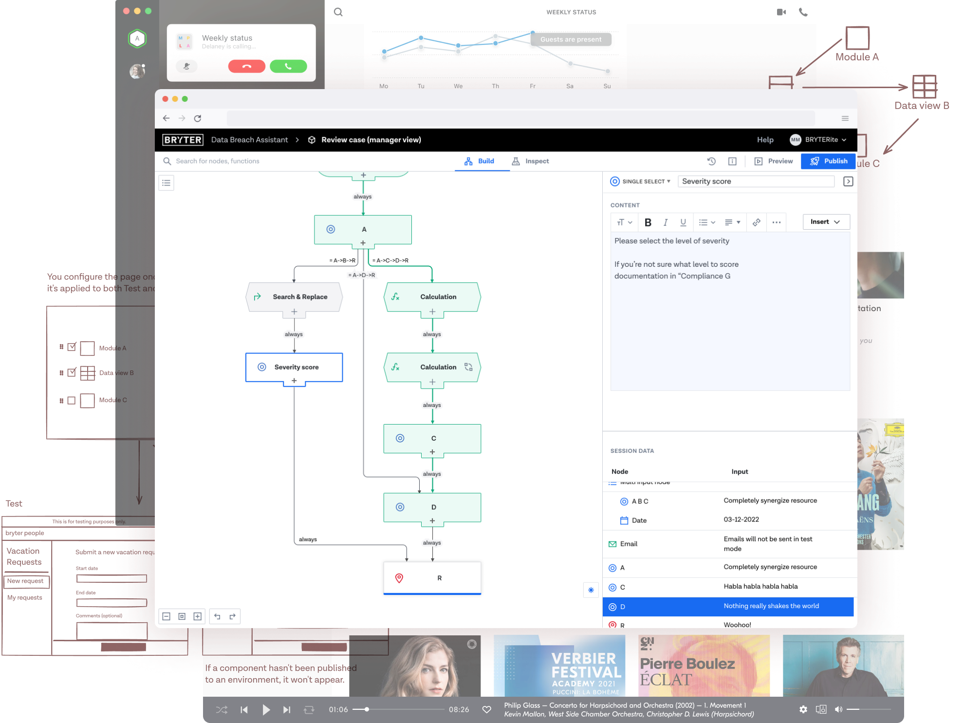 Collage of software screenshots and diagrams